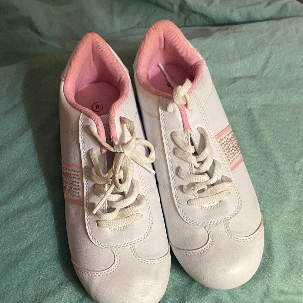 Women's White and Pink Sneakers